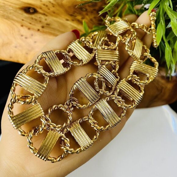 Vintage CIRO Bold Gold Plate Chunky Luxury Choker Necklace Wide Heavy 145gr 1343 - Picture 5 of 16